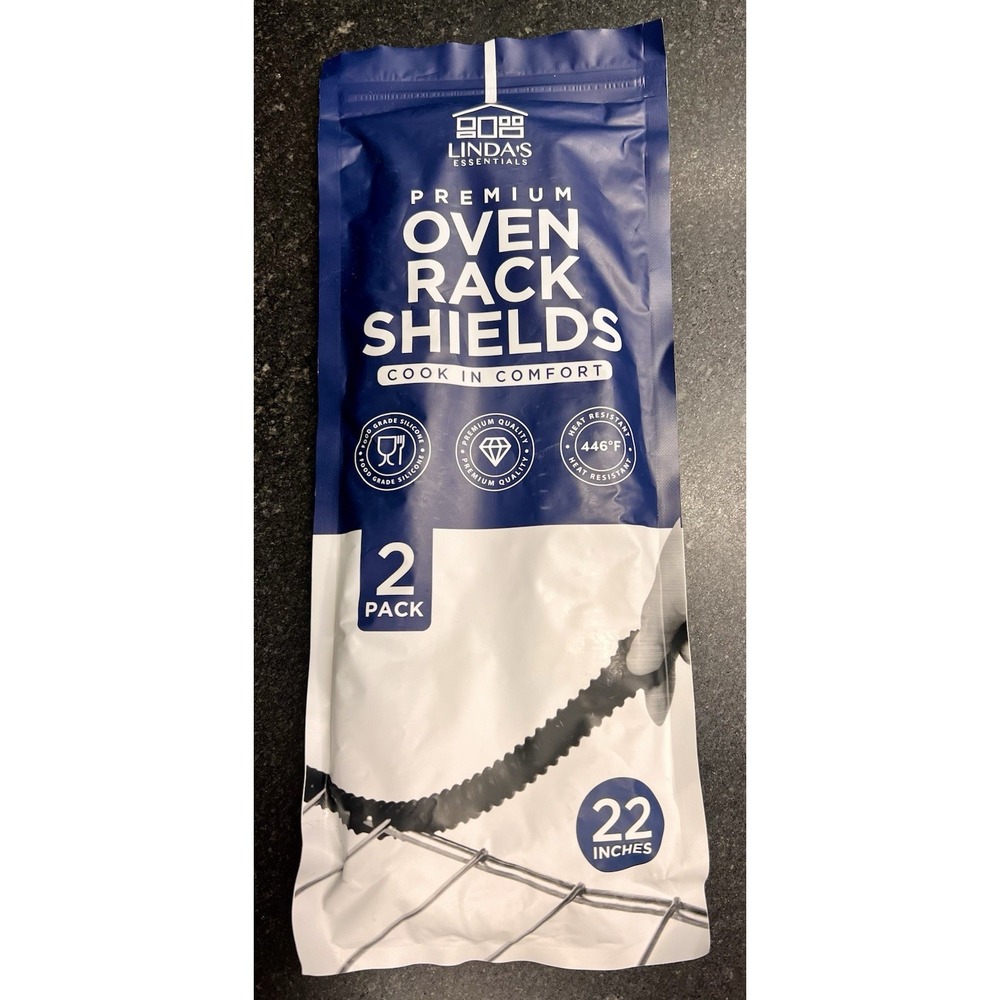 Silicone Oven Rack Shields by Linda's Essentials (2 Pack) |‎ Heat 22 Inch Black